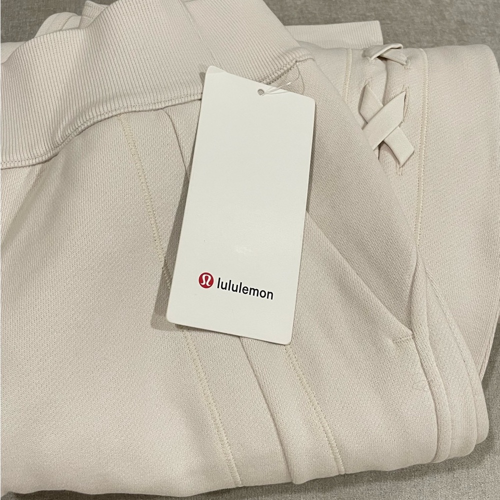 NWT LULULEMON BRAIDED DETAIL HIGH RISE JOGGER 8 white cream NWT  FLEECE 8 - Picture 7 of 7